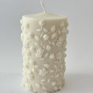 lumânare decorativă artizanală „Dantela Primăverii”